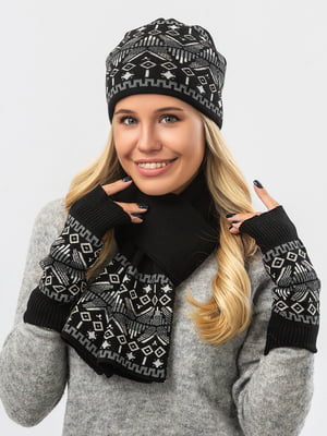 Комплект: шапка, шарф та мітенки | 5965680