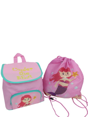 Рюкзак рожевий з принтом | 5975393