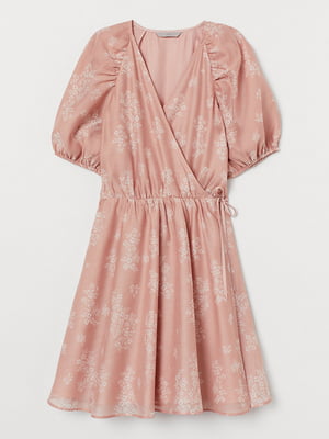 Платье А-силуэта розовое в цветочный принт | 5983852