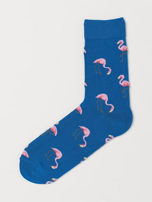 Шкарпетки сині в принт | 5984036