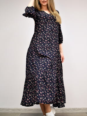 Сукня А-силуету чорна в квітковий принт - Anna Dali - 5986885