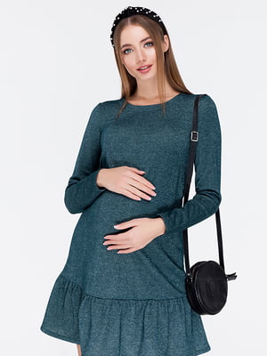Платье для беременных и кормящих бутылочного цвета | 5987255