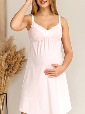 Сорочка нічна для вагітних та годуючих рожева | 5987322