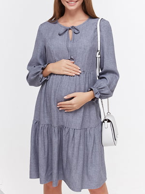 Платье для беременных и кормящих цвета джинс | 5987344