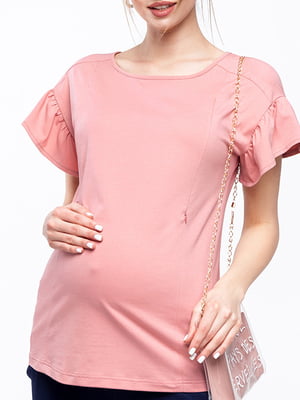Блуза для вагітних та годуючих рожева | 5987417