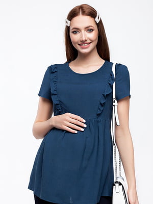Блуза для беременных и кормящих синяя | 5987424
