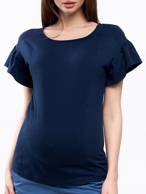 Блуза для вагітних та годуючих темно-синя | 5987438