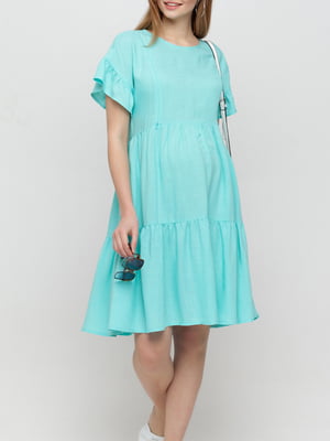 Платье для беременных и кормящих цвета аквамарин | 5987620