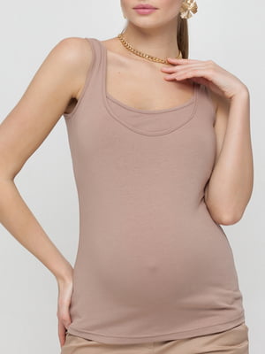 Майка для беременных и кормящих цвета капучино | 5987641