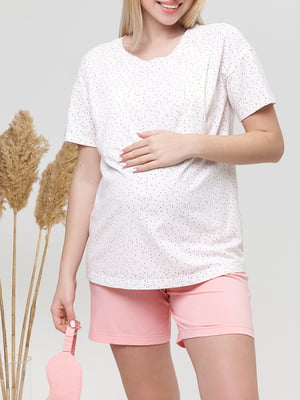 Пижама для беременных и кормящих: футболка и шорты | 5987655