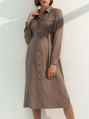 Сукня для вагітних та годуючих бежева | 5987717
