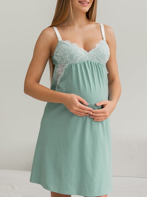 Рубашка ночная для беременных и кормящих цвета полынь | 5987777