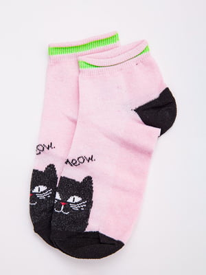 Шкарпетки короткі рожеві з принтом | 5988625