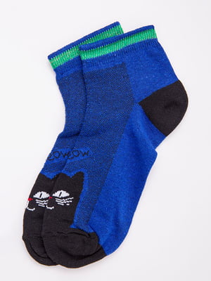 Шкарпетки короткі сині з принтом | 5988626