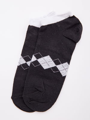 Носки короткие черные в ромб | 5988641