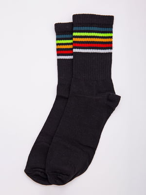 Шкарпетки чорні в смужку | 5988644