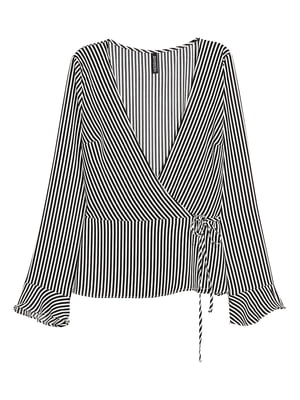Блуза черно-белая в принт | 5990277
