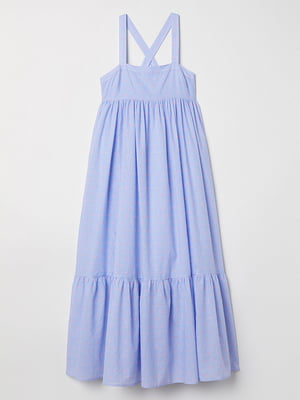 Платье А-силуэта голубое в принт | 5990301