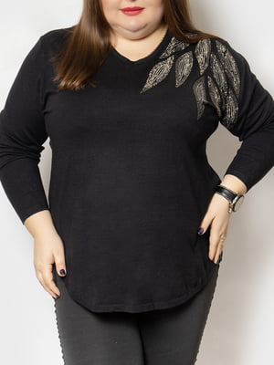 Пуловер чорний з малюнком - LibeAmore - 5990488