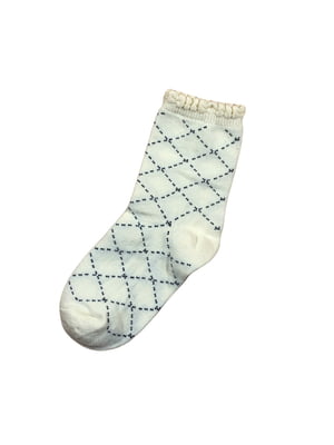 Шкарпетки білі в ромби | 6004159