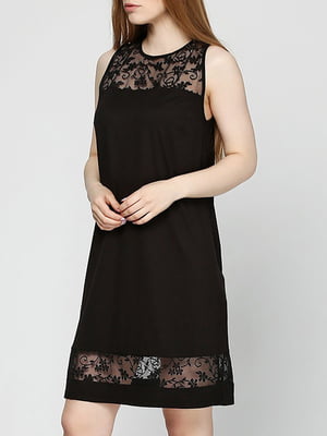 Сукня-футляр чорна з візерунком | 6004721