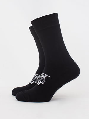 Шкарпетки чорні з принтом | 6006381