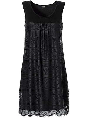 Сукня А-силуету чорна з візерунком | 6004839