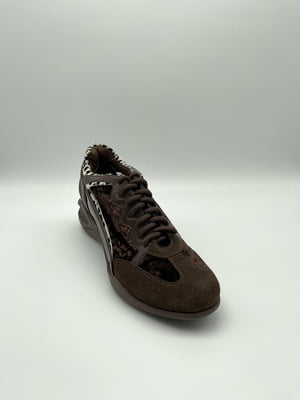 Кросівки коричневі з візерунком | 5930222