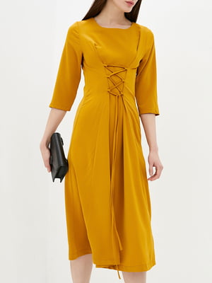 Сукня А-силуету гірчичного кольору | 6009845
