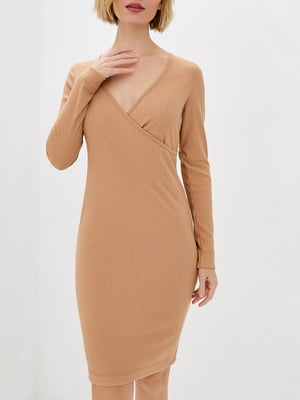 Сукня-футляр світло-коричнева | 6009940