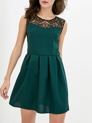 Платье коктейльное зеленое | 6010807