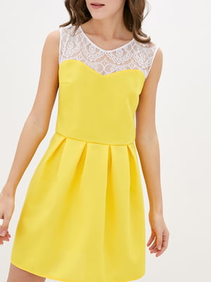 Платье коктейльное желтое | 6010814