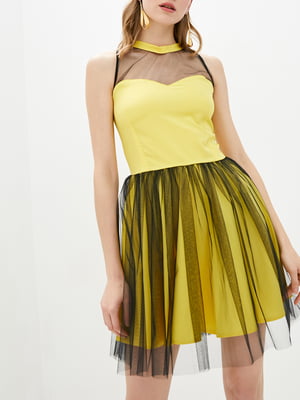 Платье коктейльное желтое | 6010830