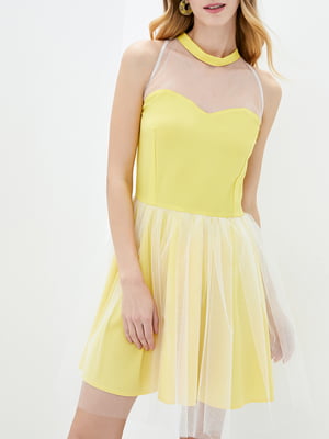 Платье коктейльное желтое | 6010831