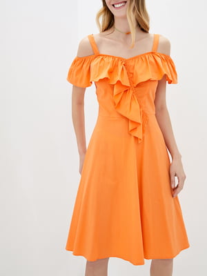 Платье А-силуэта оранжевое | 6010841