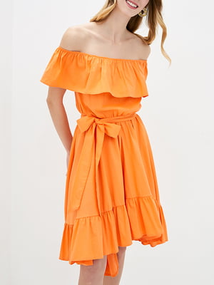 Платье А-силуэта оранжевое | 6010848