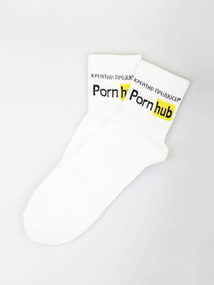 Шкарпетки білі з принтом | 5927858