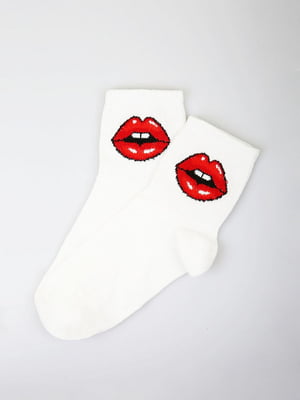 Шкарпетки білі з принтом | 5927866