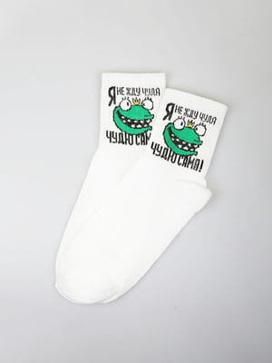 Шкарпетки білі з принтом | 5927875
