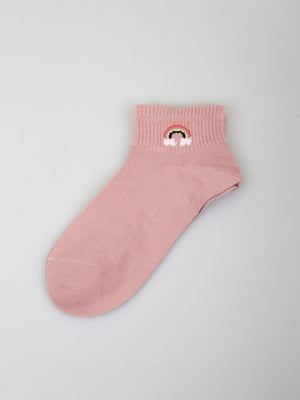 Шкарпетки короткі рожеві з принтом | 5927899