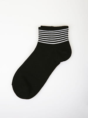 Носки короткие черные в полоску | 5927901