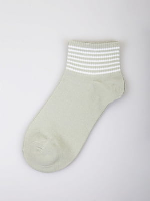 Шкарпетки короткі м’ятного кольору в смужку | 5927902