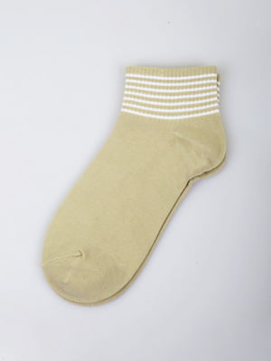Шкарпетки короткі оливкового кольору в смужку | 5927903