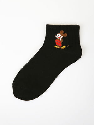 Шкарпетки короткі чорні з принтом | 5927910