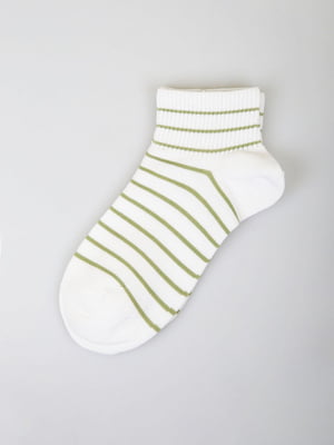 Шкарпетки короткі білі в смужку | 5927918