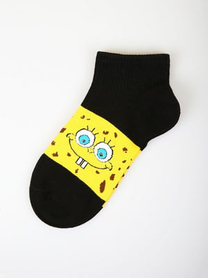 Шкарпетки короткі чорні з принтом | 5927919