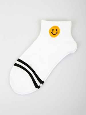 Шкарпетки короткі білі з малюнком | 5927937