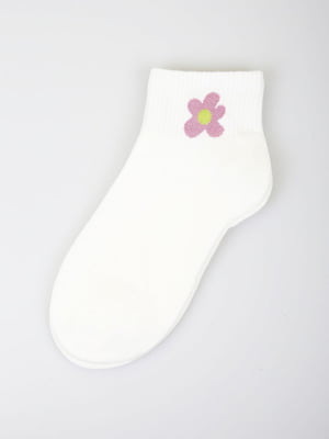 Шкарпетки короткі білі з малюнком | 5927938