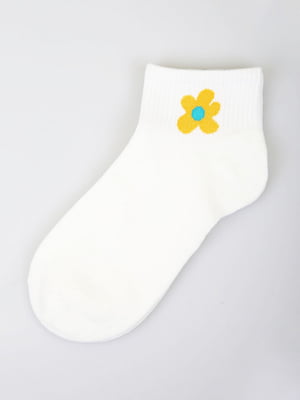 Шкарпетки короткі білі з малюнком | 5927940