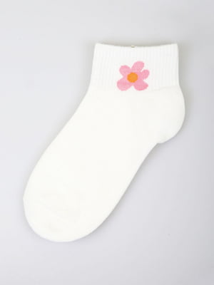 Шкарпетки короткі білі з малюнком | 5927942